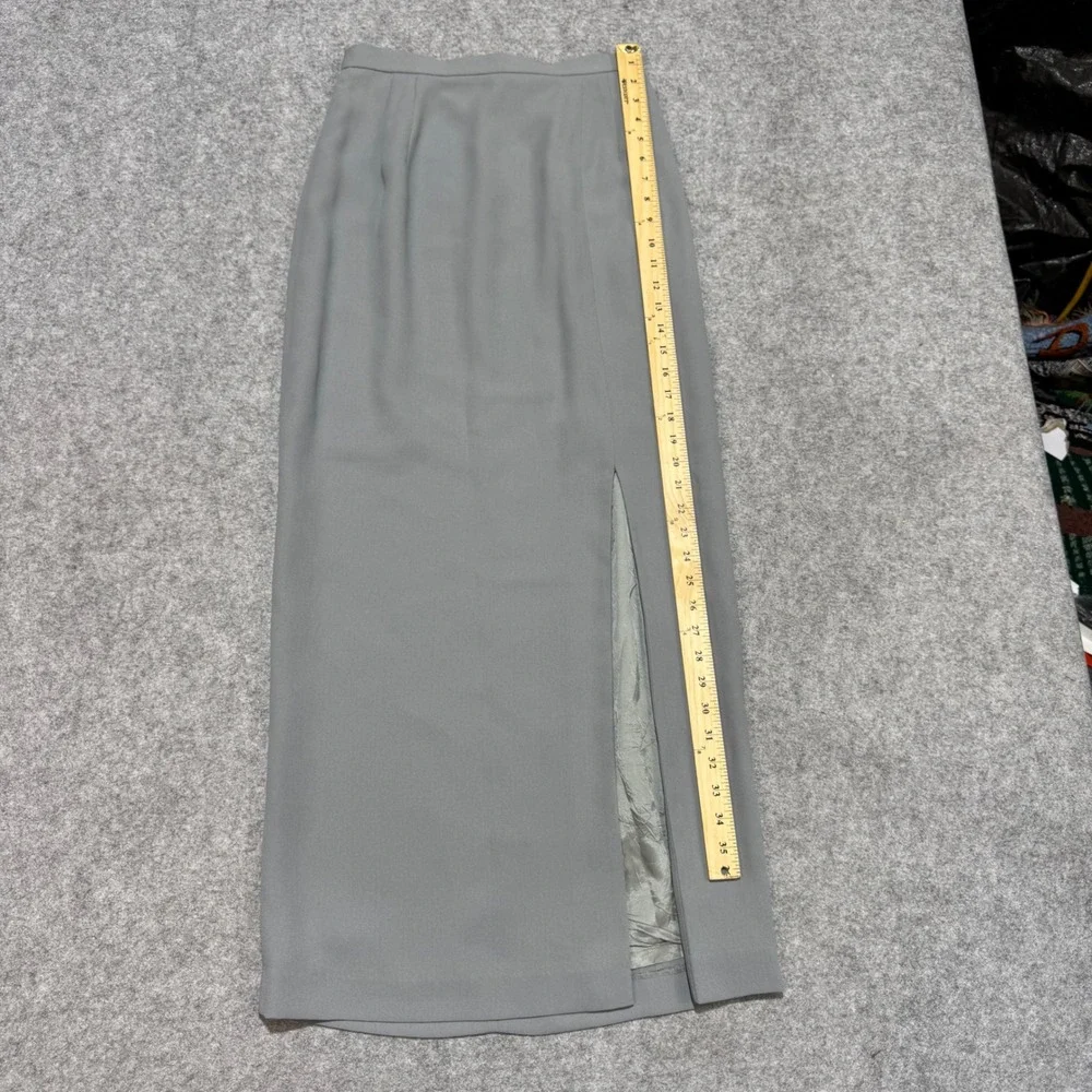 Adrianna Papell Occasions Sage Grey Maxi Skirt Side Slit Formal Evening 8P